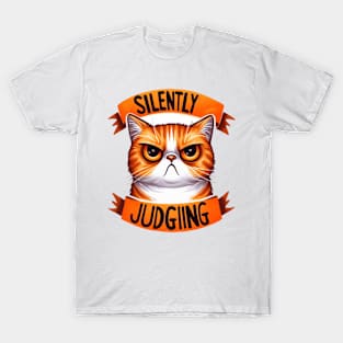 Silently Judging Funny Cat Quote Hilarious Sayings Humor Gift T-Shirt